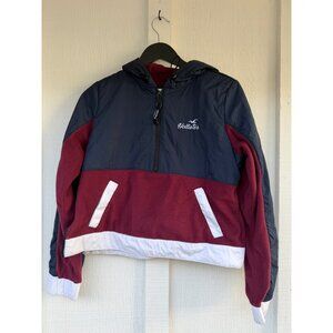 Hollister 1/2 zip Pullover Hoodie Jacket  Fleece Logo Womens sz Small y2k